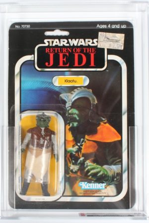 Klaatu ROTJ 65 Back No Offer Blacked out Ewoks MOC C-9+ CAS 85