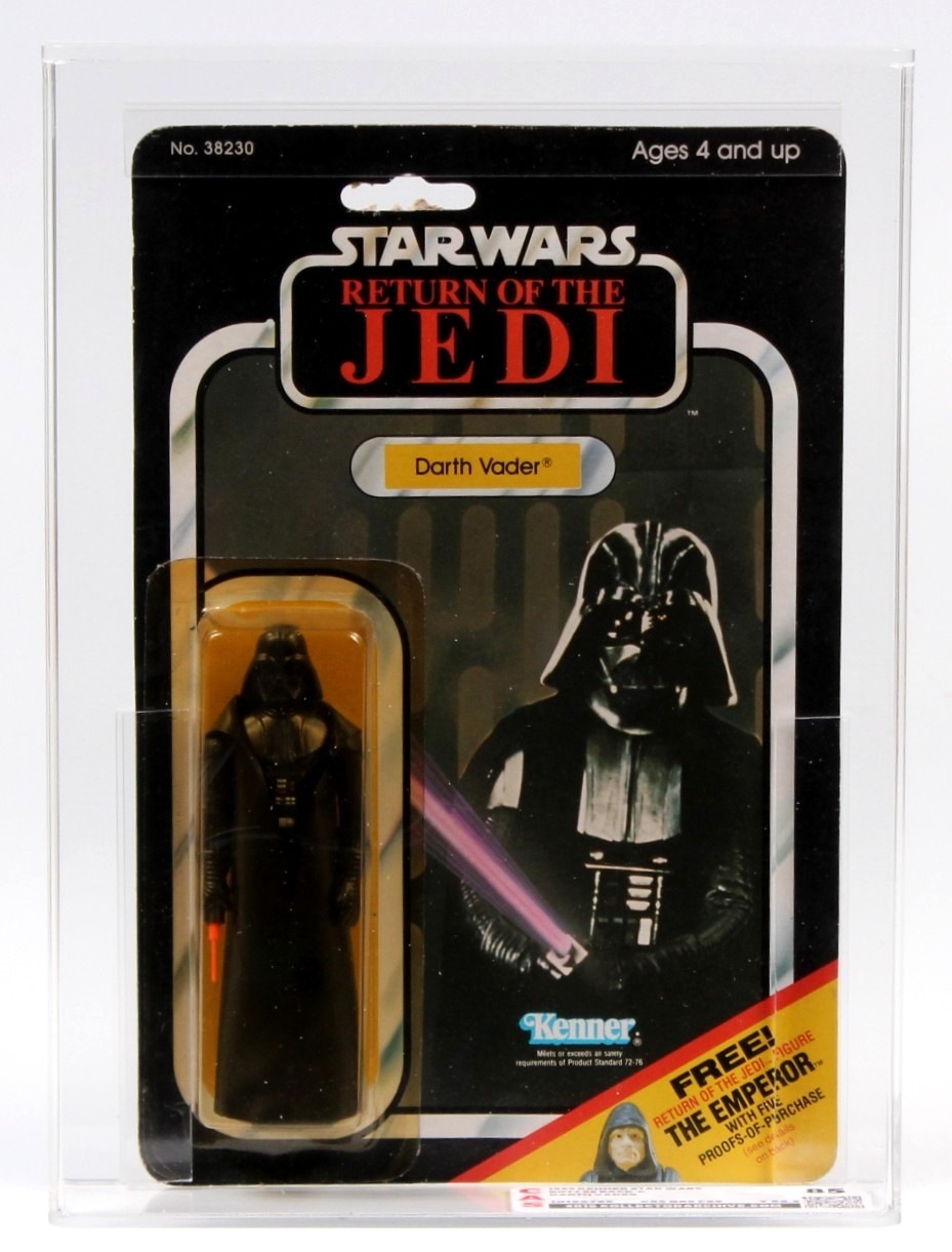 Darth Vader 1st picture ROTJ 65 Back Emperor Offer MOC C-9+ CAS 85Y