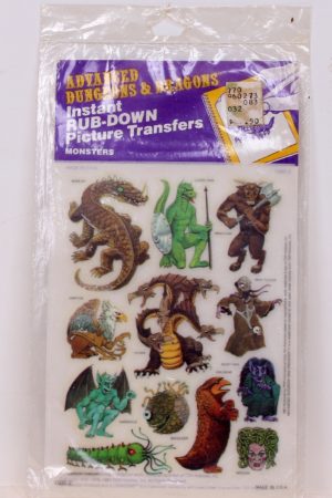 Instant Rub Down Picture Transfers Monsters Dungeons and Dragons MIP