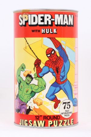 Spiderman 12" Inch Round Puzzle with Hulk MISB C-9.5-