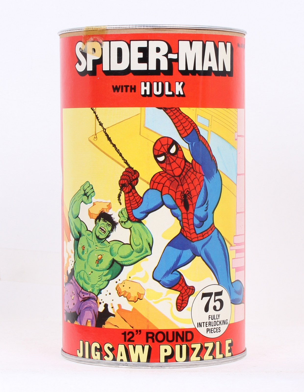 Spiderman 12" Inch Round Puzzle with Hulk MISB C-9.5-
