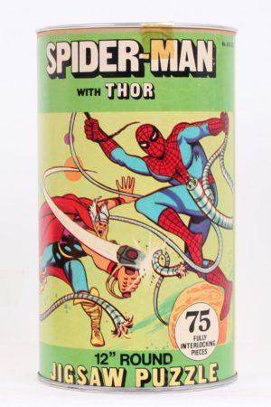 Spiderman 12" Inch Round Puzzle with Thor MISB C-9.5-