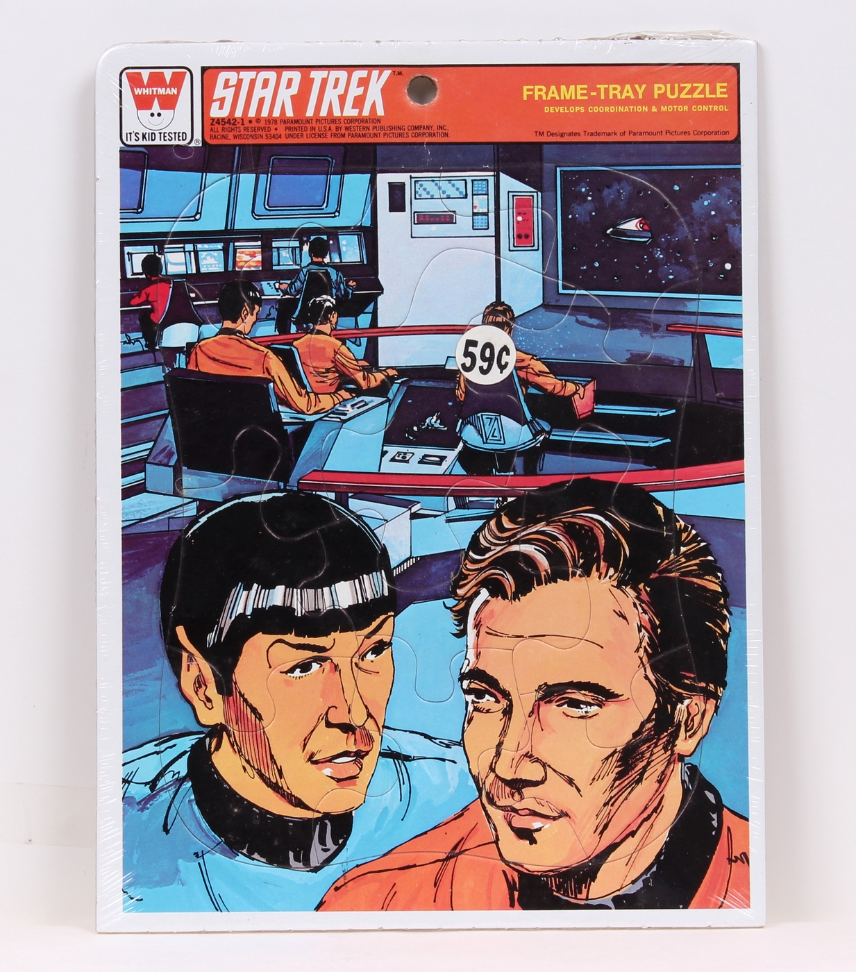Star Trek Original Frame Tray Puzzle Kirk Spock on Enterprise Bridge Vintage MIP C-9.5