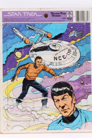 Star Trek Original Frame Tray Puzzle Kirk Spock in front of Enterprise Vintage MIP C-8.5