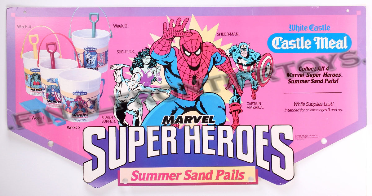 Marvel Super Heroes White Castle Store Display Marvel Heroes C-8.5+
