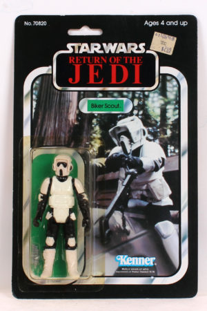 Biker Scout ROTJ 65 Back No Offer Blacked out Ewoks MOC C-9