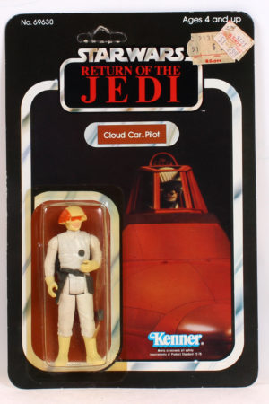 Twin Pod Cloud Car Pilot ROTJ 65 Back No Offer Blacked out Ewoks MOC C-8.5