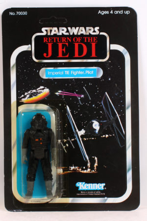 Tie Fighter Pilot ROTJ 65 Back No Offer Blacked out Ewoks MOC C-9.5-