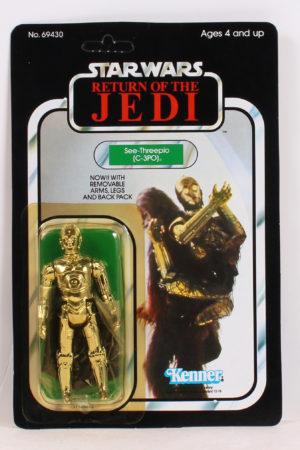 C-3PO Removable Limbs ROTJ 77 Back No Offer MOC C-9.5-