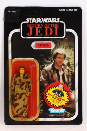 Han Trench Coat ROTJ 77 Back Anakin Sticker Offer MOC C-9.5-