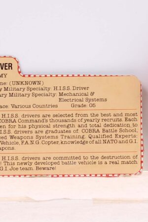 HISS Driver Swivel Arm Loose Complete C-8+ File Card