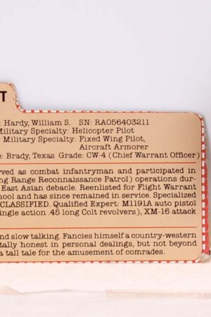 Wild Bill Swivel Arm Loose Complete C-9 File Card