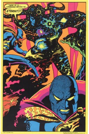 Doctor Strange and Eternity 1971 Third Eye Blacklight Poster Mego Vintage Era Toys C-9+