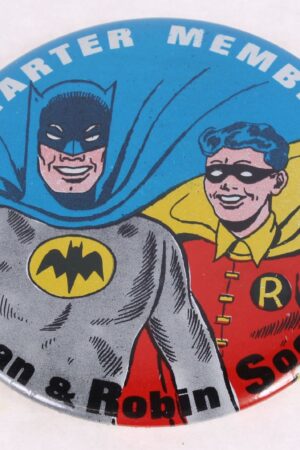 Charter Member Batman and Robin Society Pin Mego Vintage Era Toys Loose Complete C-9+