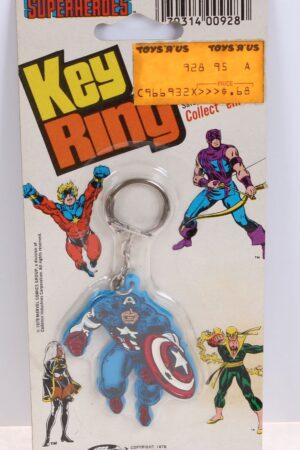Superheroes Key Ring Captain America Mego Vintage Era Toys MOC C-9+