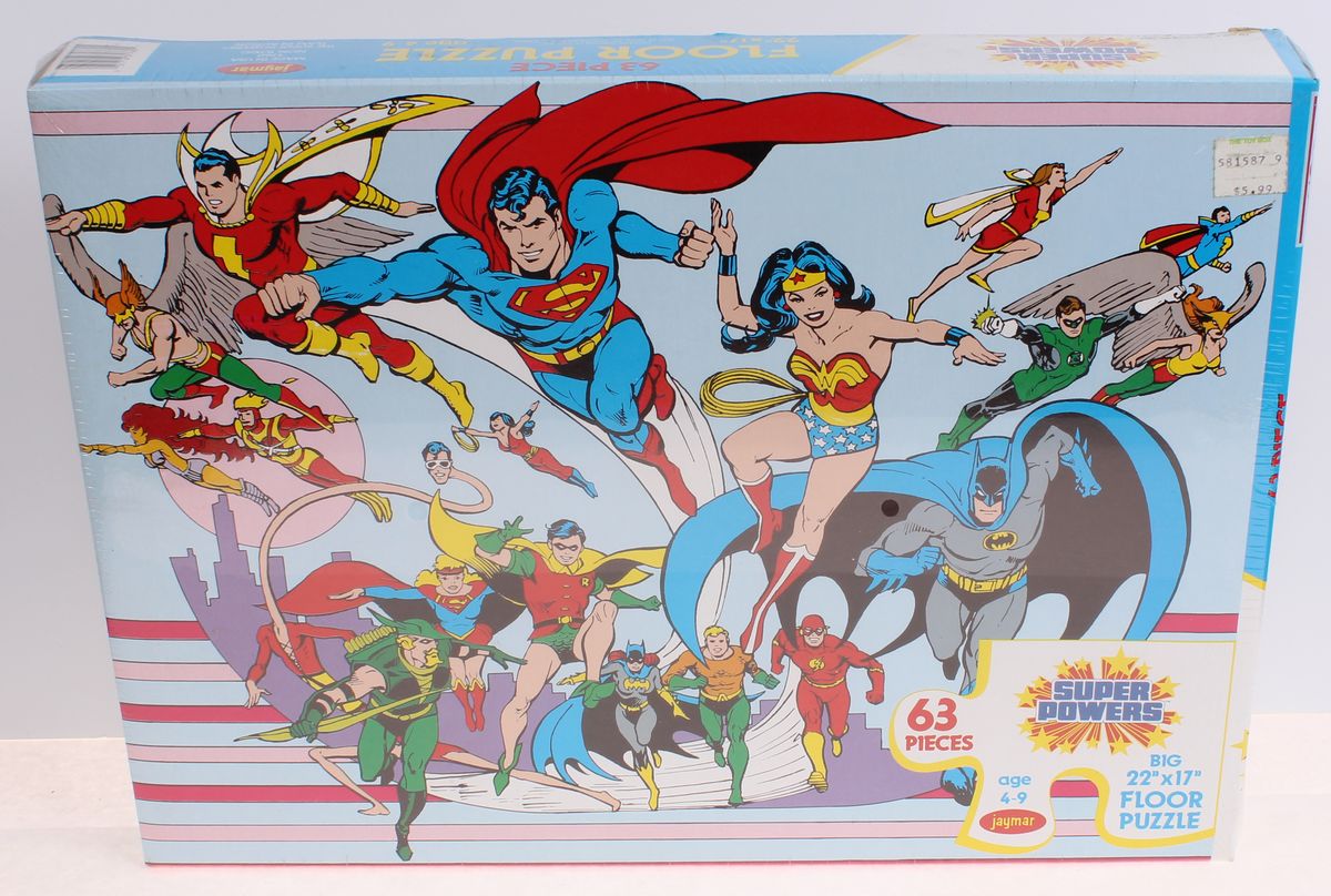 The Super Powers Team in Action Floor Puzzle Super Powers MISC MISB C-9.5-