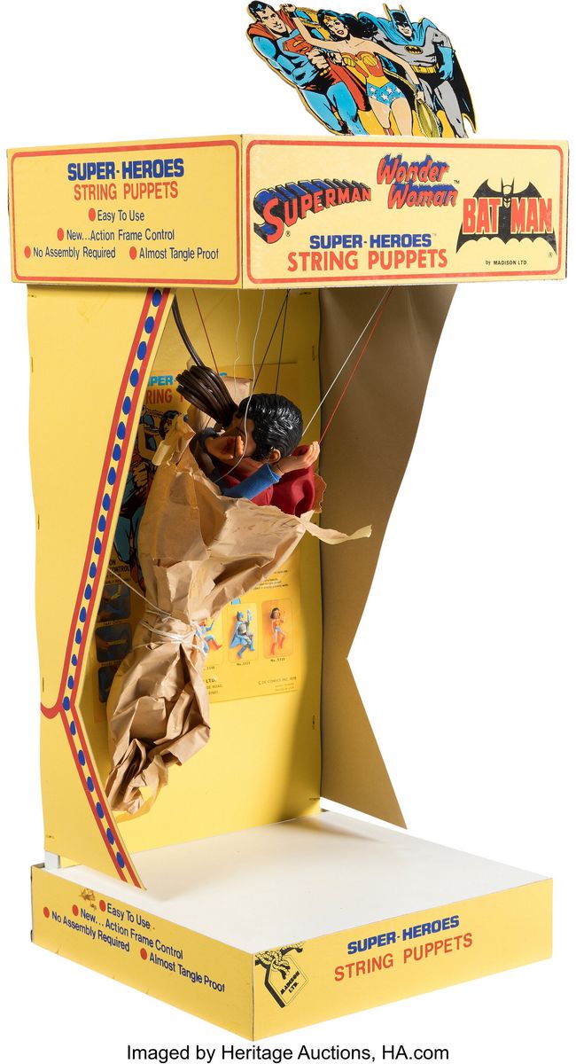 Super-Heroes String Puppets Superman Retail Display MIB C-9+ - Image 3
